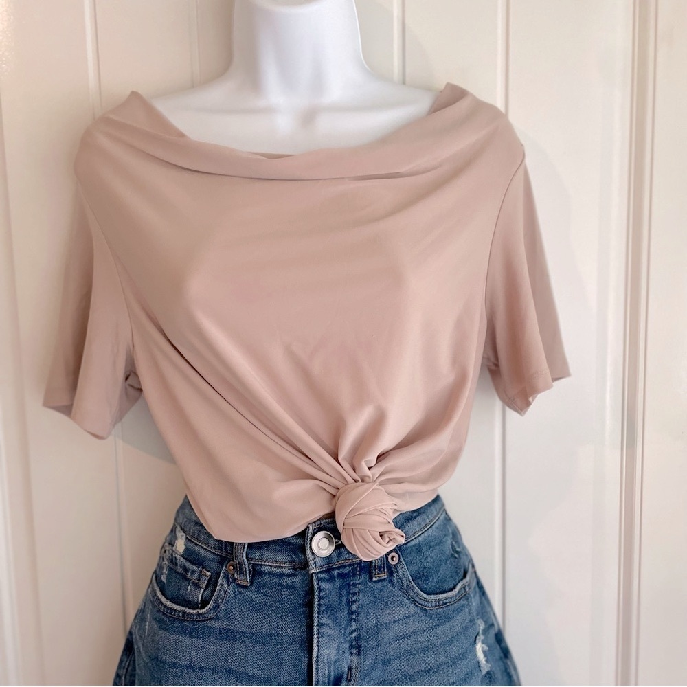 NWOT Preston & York Beige Cowl Neck Blouse size Small